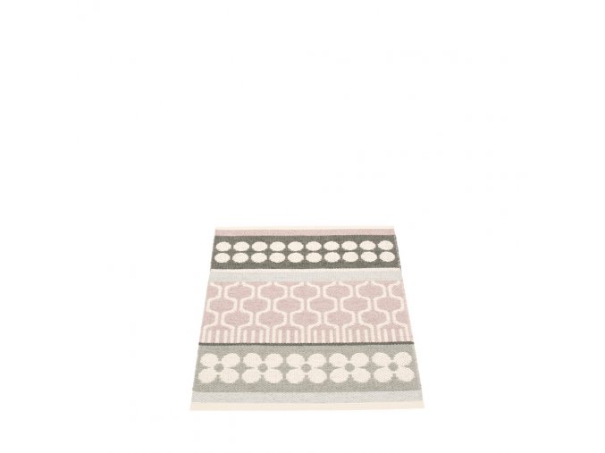 Růžový tkaný vinylový koberec běhoun Pappelina ASTA Pale Rose, s ornamenty