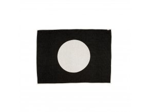 Černá jemná deka Pappelina Vera z vlny s designem kruhu