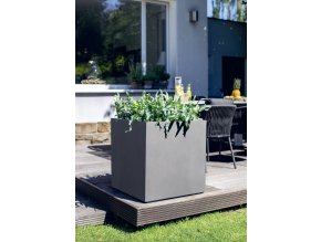 krychle, venkovní, designový betonový květináč Division Lite Cube Big, Fleur Ami
