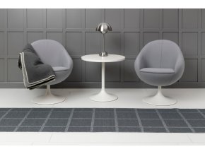 Šedý tkaný vinylový koberec běhoun Pappelina ADA Granit/Grey metallic, kostkovaný