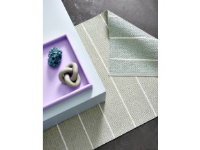 zelený tkaný vinylový koberec běhoun Pappelina Carl Sage/Seagrass, pruhy