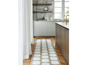 béžový, bílý, vinylový koberec STEN, vzor měřítka, light nougat, vanilla