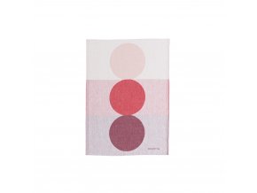 růžová, červená a fialová kuchyňská utěrka Pappelina OTTO s kruhy do semaforu, savá