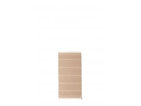 Hnědý tkaný vinylový koberec běhoun Pappelina Belle Biscuit, s pruhy