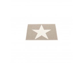 béžový, bílý, vinylový koberec VIGGO ONE, vzor hvězdy, mud, vanilla