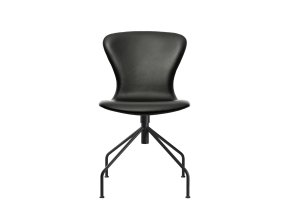 PLAYswing, židle, otočná, s návratným mechanismem, Bruunmunch, bez područek, kožená, basic black