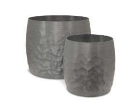 Organický 3D květináč, kompozit, šedý, Fleur Ami