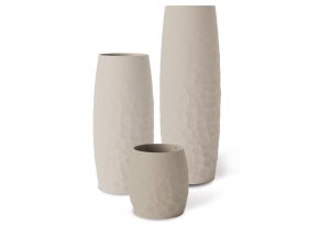Organický 3D květináč, kompozit, šedý, Fleur Ami