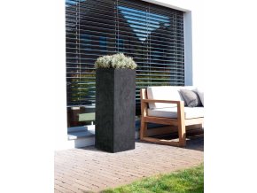 Květináč Roccastone, KVÁDR, sloup, předělovač venkovní, podlahový květináč, květináč, velký, beton, antracit, Fleur Ami