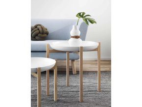 stůl, dřevěný, bílý, kulatý, Design House Stockholm