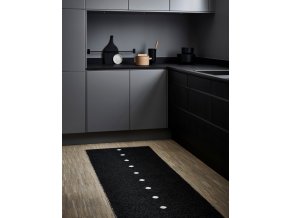 šedá, černá, vinylový koberec PEG, tečkovaný, puntíkovaný, Black, Linen