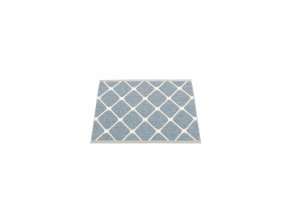 bílá, modrá, vinylový koberec REX, vzor drátěného plotu, kachliček, Storm, Vanilla