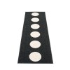 Černý tkaný vinylový koberec běhoun Pappelina VERA Black, kruhy