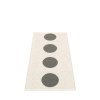Šedý tkaný vinylový koberec běhoun Pappelina VERA Charcoal, kruhy