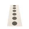 Šedý tkaný vinylový koberec běhoun Pappelina VERA Charcoal, kruhy