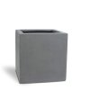 Květináč, venkovní, Polystone Cube, kostka, šedá, Fleur Ami