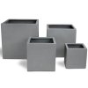 Květináč, venkovní, Polystone Cube, kostka, šedá, Fleur Ami