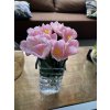 Umělý růžový tulipán silk-ka