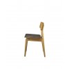 Židle Åstrup z dubového masivu J175 bezbarvý lak kožený tmavě hnědý sedák