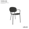 Venkovní židle z recyklovaného plastu Tondina Slim s opěradly