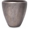 Grace, květináč, velký, podlahový, kompozit, champagne, šedá, metalická, Fleur Ami