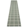 Zelený tkaný vinylový koberec běhoun Pappelina ADA Army/Stone metallic, kostkovaný