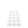 vinylový designovýaBílý tkaný vinylový koberec běhoun Pappelina ADA White/Stone metallic, kostkovaný koberec Ada white