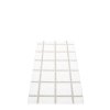 vinylový designovýaBílý tkaný vinylový koberec běhoun Pappelina ADA White/Stone metallic, kostkovaný koberec Ada white