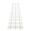 Bílý tkaný vinylový koberec běhoun Pappelina ADA White/Stone metallic, kostkovaný