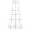 Bílý tkaný vinylový koberec běhoun Pappelina ADA White/Stone metallic, kostkovaný
