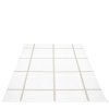 Bílý tkaný vinylový koberec běhoun Pappelina ADA White/Stone metallic, kostkovaný