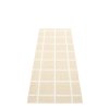 Béžový tkaný vinylový koberec běhoun Pappelina ADA Cream/White metallic, kostkovaný