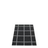 Černý tkaný vinylový koberec běhoun Pappelina ADA Black/Granit metallic, kostkovaný