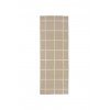 Šedý, béžový tkaný vinylový koberec běhoun Pappelina ADA Dark Linen/Stone metallic, kostkovaný