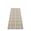 Šedý tkaný vinylový koberec běhoun Pappelina ADA Dark Linen/Stone metallic, kostkovaný