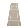 Šedý tkaný vinylový koberec běhoun Pappelina ADA Dark Linen/Stone metallic, kostkovaný