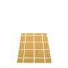 Hnědý tkaný vinylový koberec běhoun Pappelina ADA Ochre/Beige metallic, kostkovaný