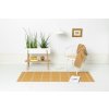 Hnědý tkaný vinylový koberec běhoun Pappelina ADA Ochre/Beige metallic, kostkovaný