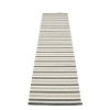 Šedý tkaný vinylový koberec běhoun Pappelina TEO Warm grey, pruhovaný