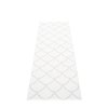 šedý tkaný vinylový koberec běhoun Pappelina Kotte Fossil grey/White, vzor šišky, sítě