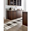 hnědý, tkaný vinylový koberec běhoun Pappelina ED Dark Brown, Linen, károvaný vzor