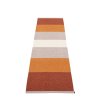 oranžový, vinylový koberec KIM, pruhy, brick