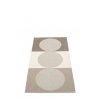 Šedý tkaný vinylový koberec běhoun Pappelina OTTO Clay s kruhy