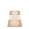Béžový tkaný vinylový koberec běhoun Pappelina OTTO Grain s kruhy