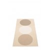 Béžový tkaný vinylový koberec běhoun Pappelina OTTO Grain s kruhy