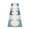 Modrý tkaný vinylový koberec běhoun Pappelina OTTO Sky s kruhy
