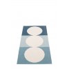 Modrý tkaný vinylový koberec běhoun Pappelina OTTO Sky s kruhy