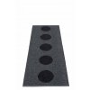 Černý tkaný vinylový koberec běhoun Pappelina VERA 2.0 Black, kruhy