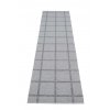 Šedý tkaný vinylový koberec běhoun Pappelina ADA Grey/Granit metallic, kostkovaný