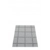 Šedý tkaný vinylový koberec běhoun Pappelina ADA Grey/Granit metallic, kostkovaný